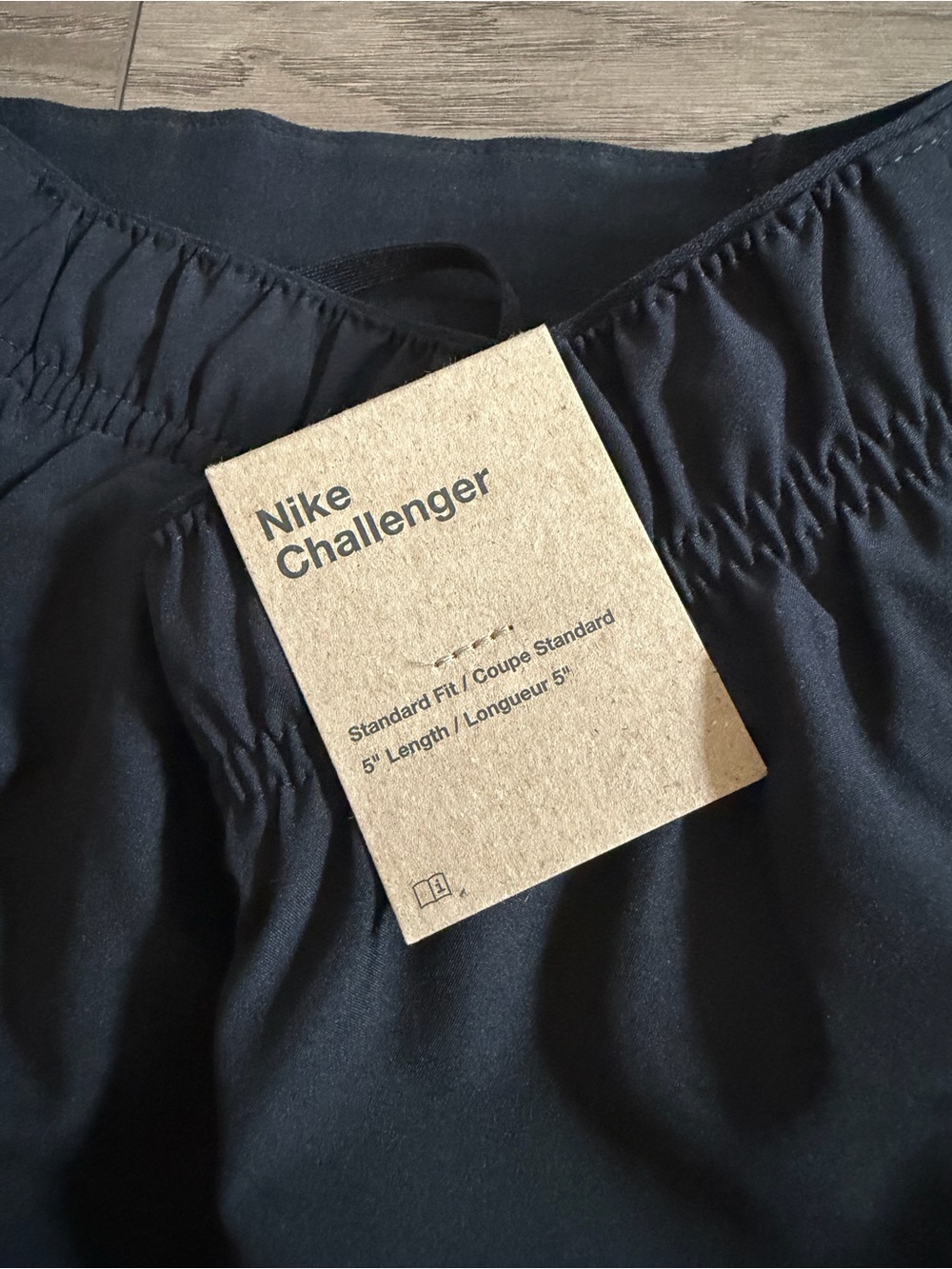 NWT Nike Men's Challenger Black Shorts with Elastic Waist Size Medium 5” Inseam - Picture 3 of 4